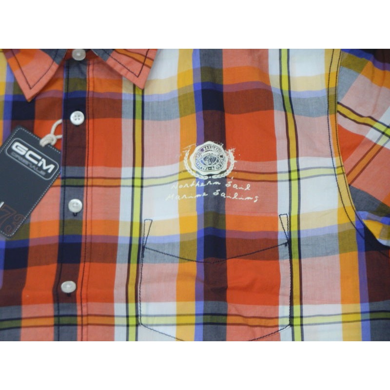 K3320-22 GCM Shirt cheked short sleeve Shirts menswear - borghese.gr