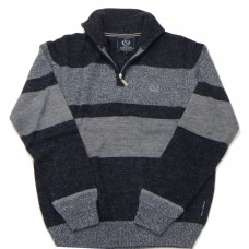 X4610-17 STORMY LIFE Knitted striped with standing collar Knitted  menswear - borghese.gr