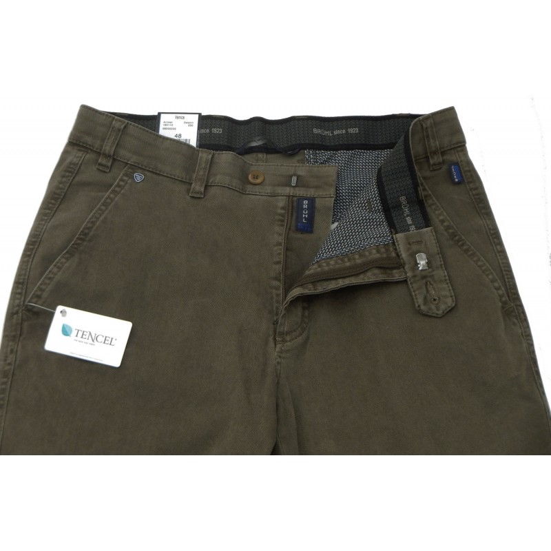 X0110-06 BRUHL trouser TENCEL  Chinos trousers menswear - borghese.gr