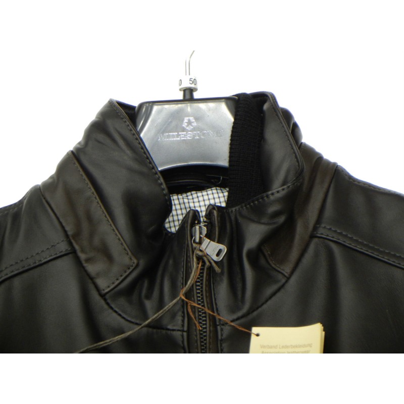 X1086-17 Milestone Short leather jacket Leather jackets menswear - borghese.gr