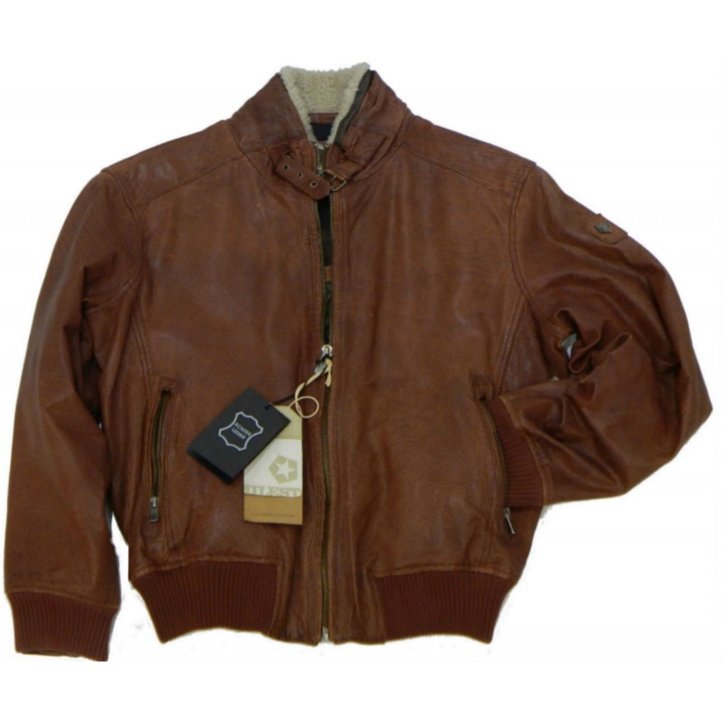 X1109-98 Milestone Short leather jacket Leather jackets menswear - borghese.gr
