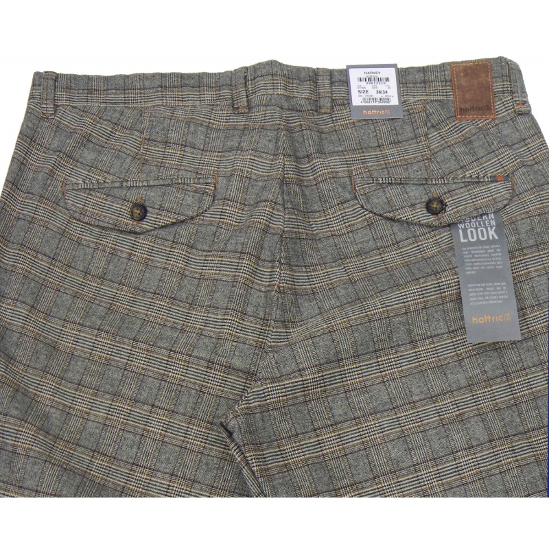 X7225-04 HATTRIC checked trouser Chinos trousers menswear - borghese.gr
